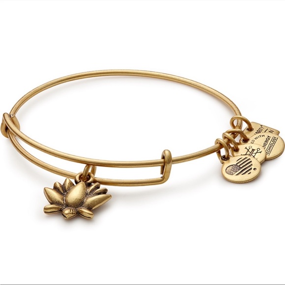 Alex and Ani Jewelry - Alex and Ani Gold Tone Lotus Flower Bracelet